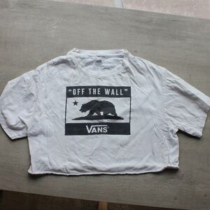 Vans Off the Wall Crop Top Size Large, White